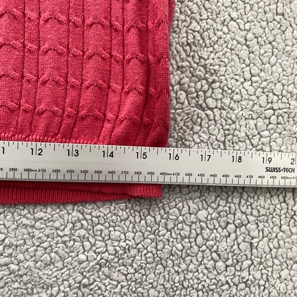 Betas Choice Sweater Womens Medium Red Knit Short Sleeve Stretch Crew Neck - Picture 3 of 8